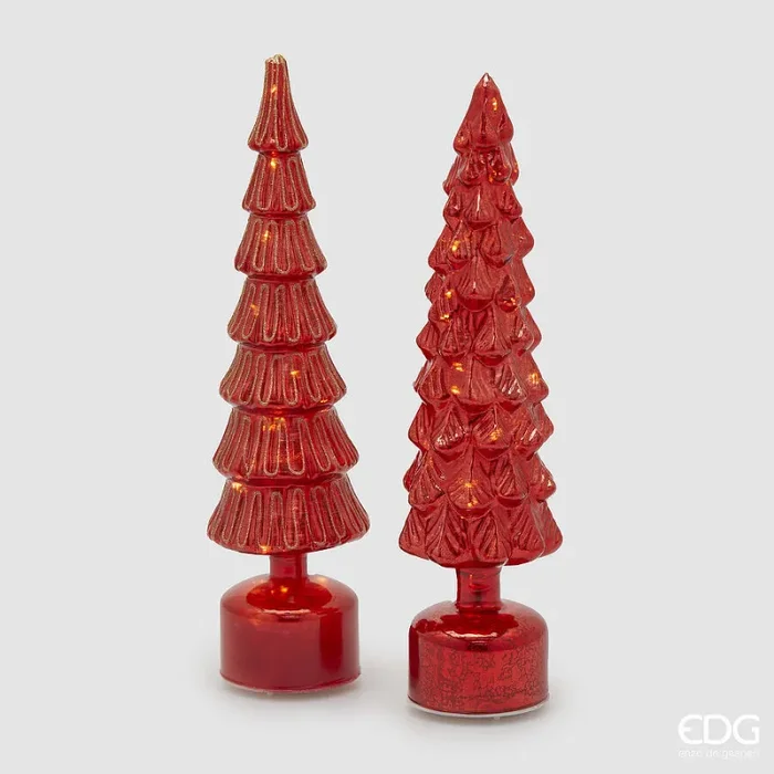 EDG_Enzo De Gasperi Decoro Natale Pino Twist H 40,5 Cm D 9 Cm Mov. Led Red 1 Pz