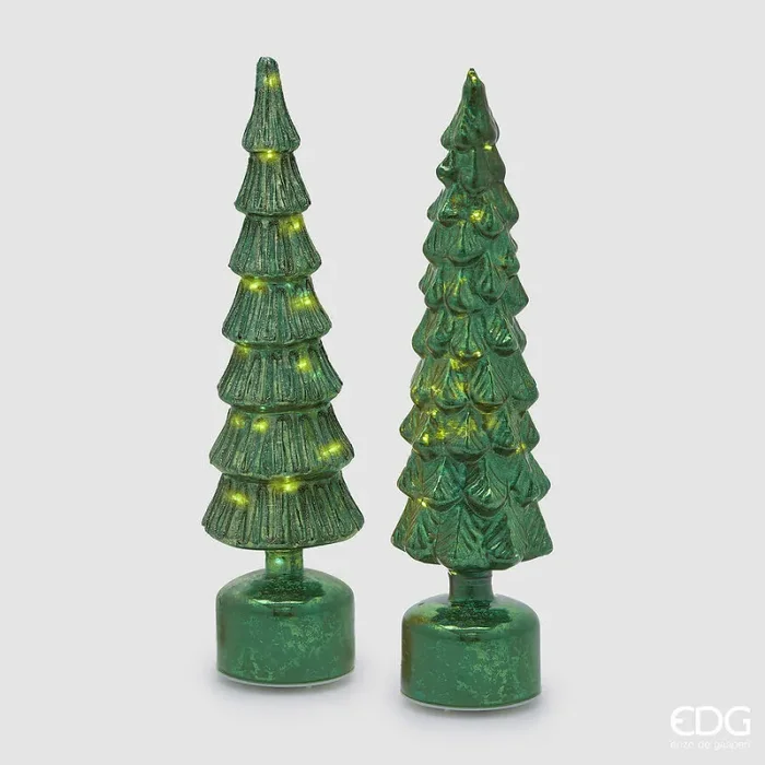 EDG_Enzo De Gasperi Decoro Natale Pino Twist H 40,5 Cm D 9 Cm Mov. Led Verde 1 Pz Moda
