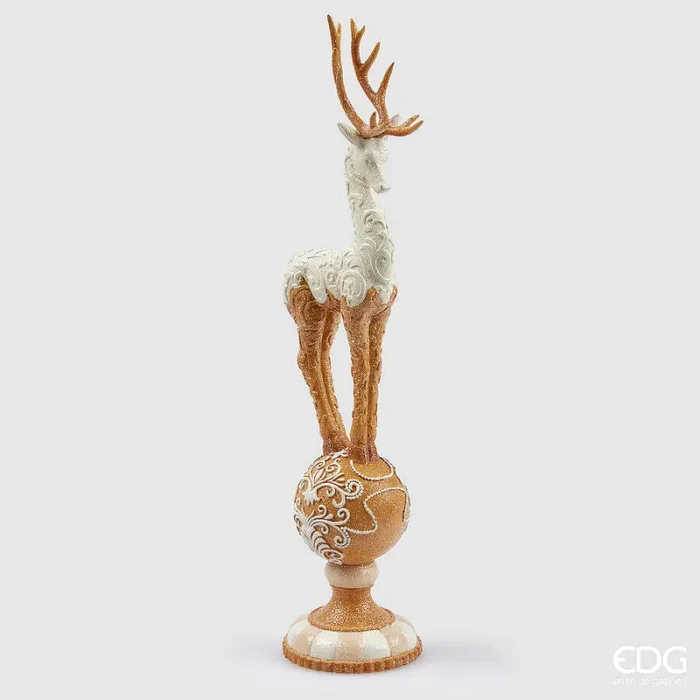 EDG Enzo De Gasperi Decoro Natale Renna Marzapane H 46 Cm Hazelnut