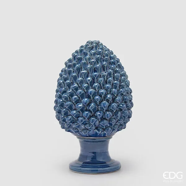 EDG Enzo De Gasperi Decoro Pigna H 33 Cm D 20 Cm Colore Blu