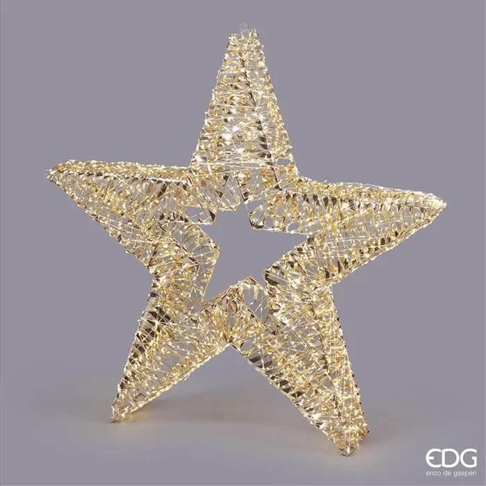 EDG Enzo De Gasperi Decoro Stripes Stella di Natale 2400 Microled D 100 Cm L 14 Cm Gold
