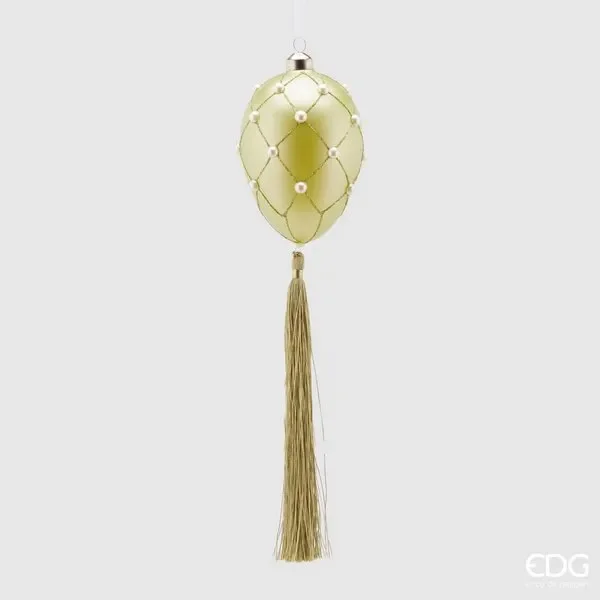EDG Enzo De Gasperi Decoro Uovo Vetro C/Perle H11 D8 C3 Light Green