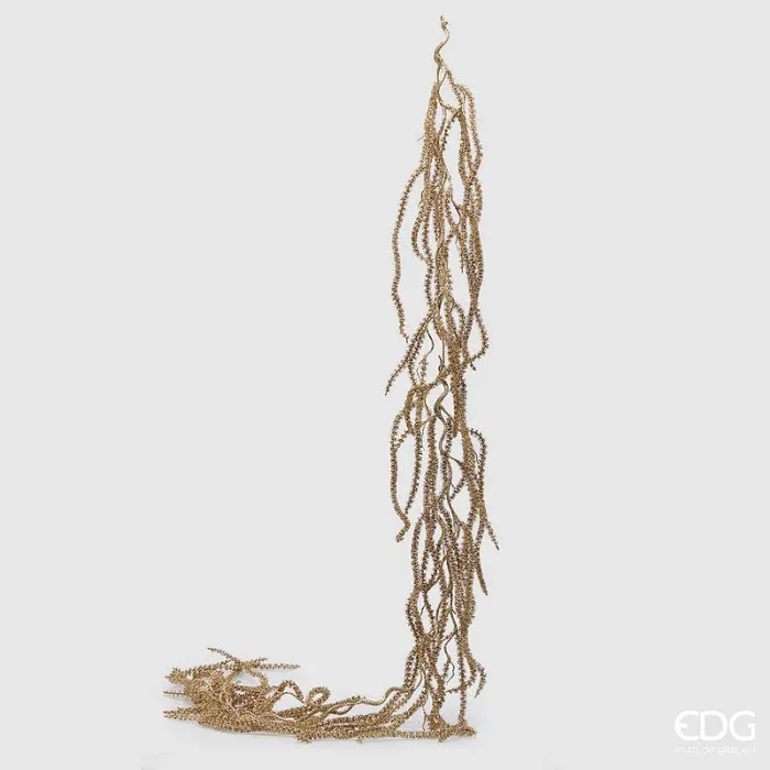 EDG Enzo De Gasperi Festone Natale Sedum Glitter H 190 Cm Oro