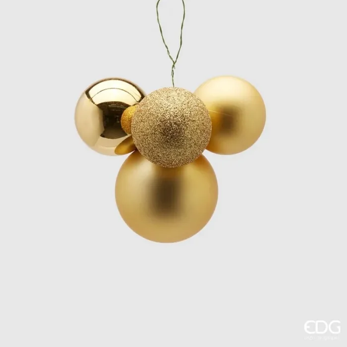 EDG Enzo De Gasperi Grappolo Palla Natale Pvc 4 Pz Gold Saldi