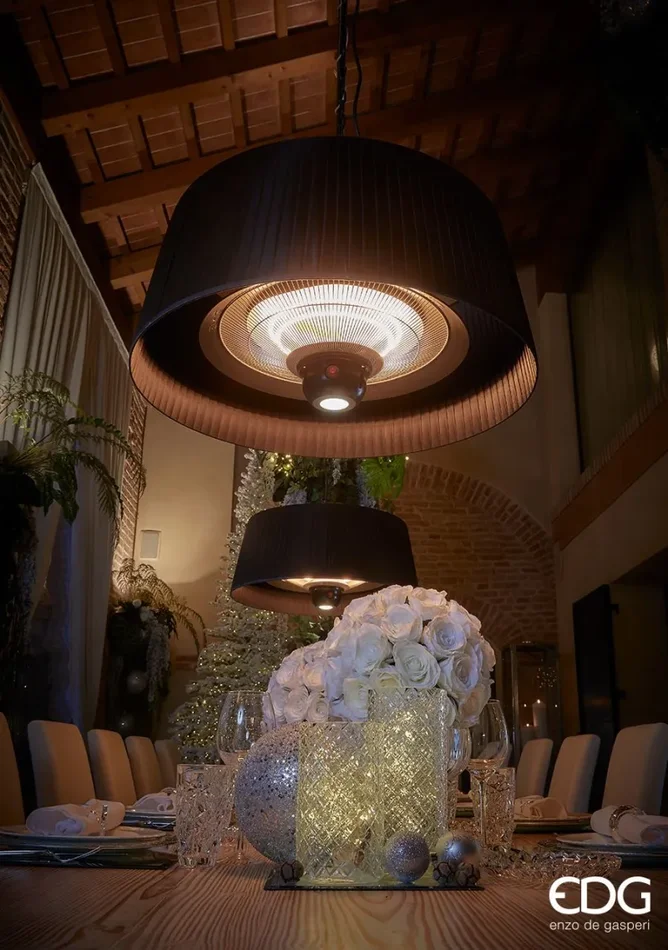 EDG Enzo De Gasperi Lampada Infrarossi Riscaldante da Appendere H 30 Cm D 74 Cm Black - immagine 2