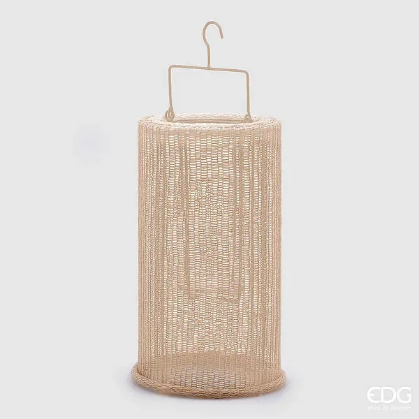 EDG Enzo De Gasperi Lanterna Tessuto Cilindro Con Manico H.33 D.20 C4
