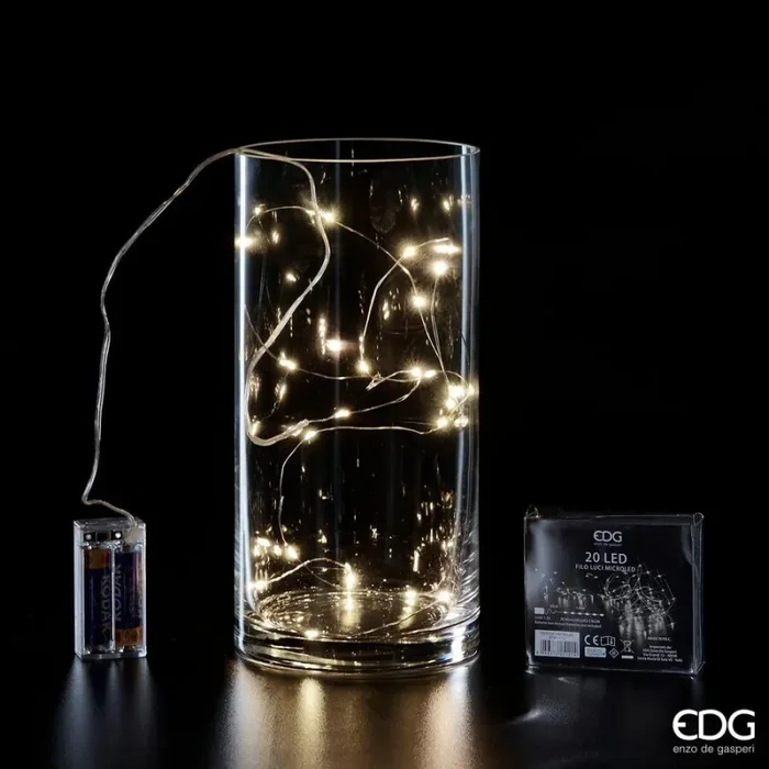 EDG Enzo De Gasperi Luci Natale MicroLed X 20 140 + 50 Cm Ivory