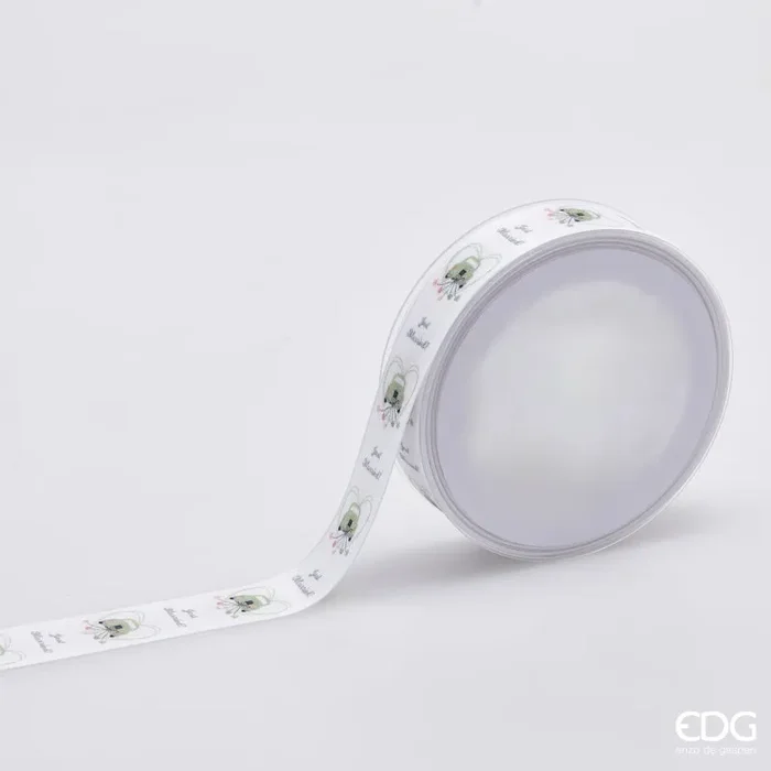 EDG Enzo De Gasperi Nastro Merry Me H 2,5 Cm L 20 Mt White