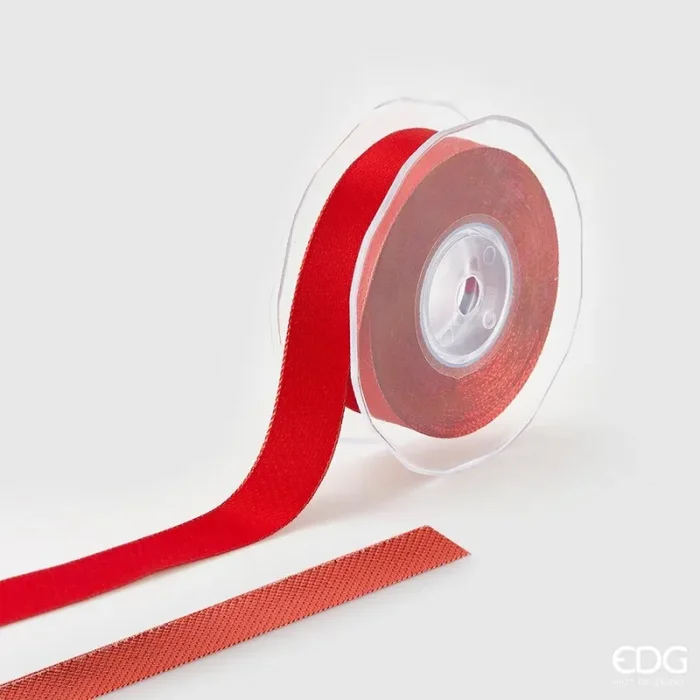 EDG Enzo De Gasperi Nastro Natale Classic 25 Mm 10 Mt 2 – Face Rosso