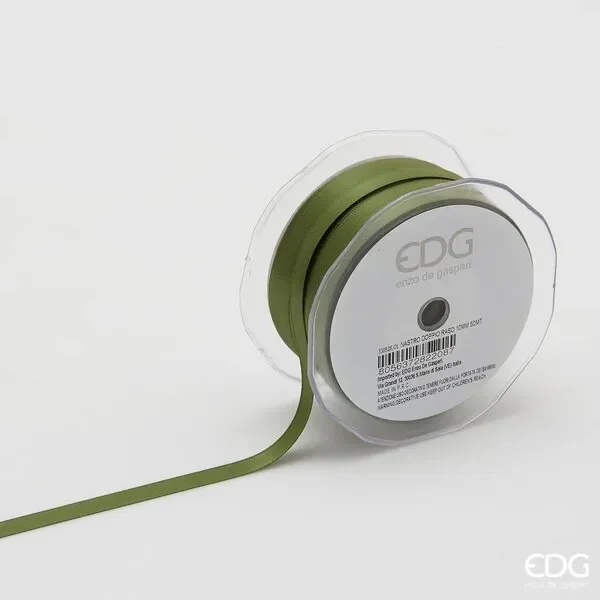 EDG Enzo De Gasperi Nastro Raso Doppio 10 Mm 50 Mt Colore Oliva