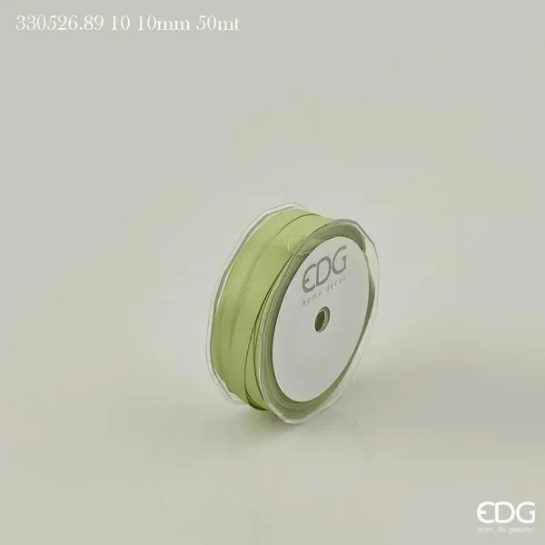 EDG Enzo De Gasperi Nastro Raso Doppio 10 Mm 50 Mt Verde Oro
