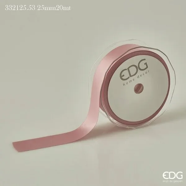 EDG Enzo De Gasperi Nastro Raso Doppio 25 Mm 20 Mt Colore Rosa Antico