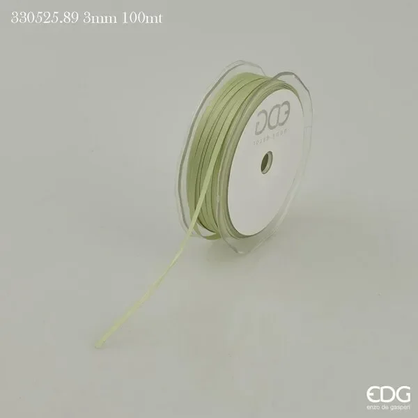 EDG Enzo De Gasperi Nastro Raso Doppio 3 Mm 100 Mt Colore Verde Oro