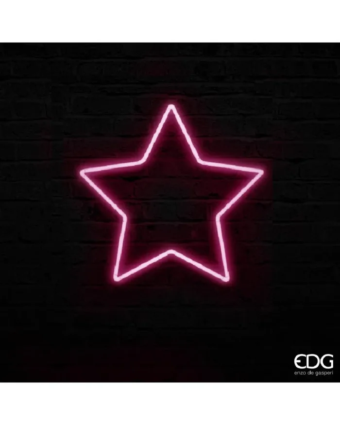 EDG Enzo De Gasperi NeonLed Stella di Natale Double Face D 60 Cm 240 Led Pink