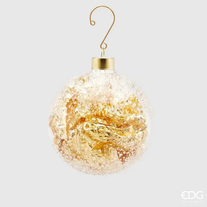 EDG Enzo De Gasperi Palla di Natale Foil Vetro D 10 Cm Gold