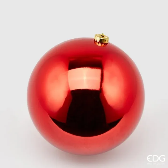 EDG Enzo De Gasperi Palla Natale Poly D 20 Cm Lucida con Polybag Red 1 Pz