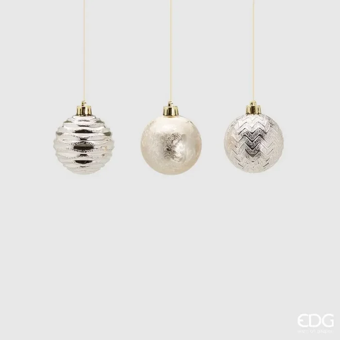 EDG Enzo De Gasperi Palla Natale Poly D 6 Cm Light Gold 1 Pz