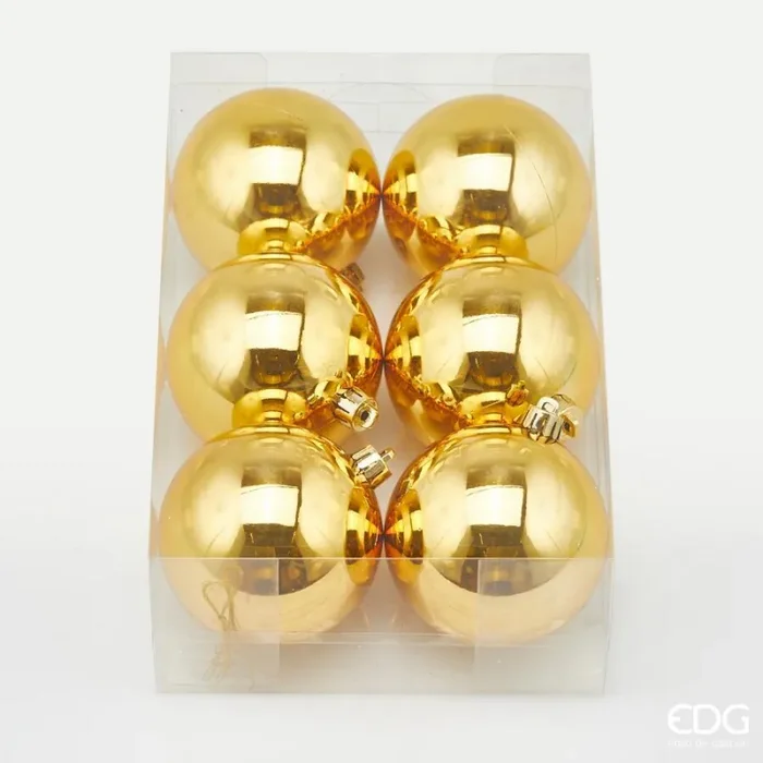 EDG Enzo De Gasperi Palla Natale Poly D 8 Cm Lucida Gold Cf 6 Pz Saldi