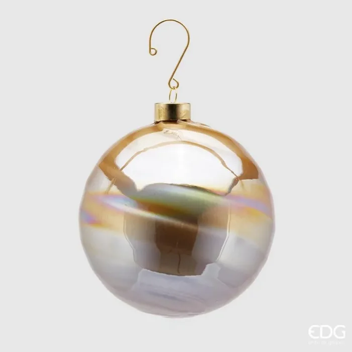 EDG Enzo De Gasperi Palla Natale Vetro spiral D 12 Cm Gold Vendita online