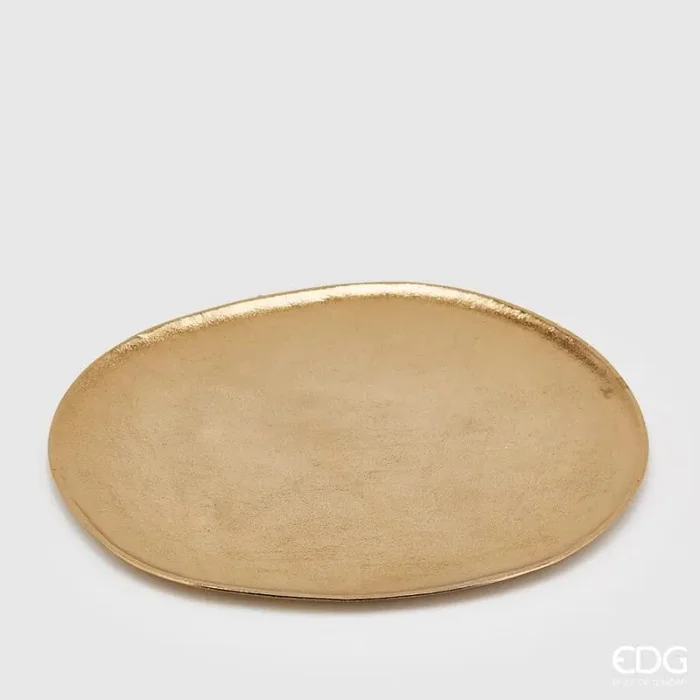 EDG Enzo De Gasperi Piatto Alluminio Irregolare D36X32 Gold