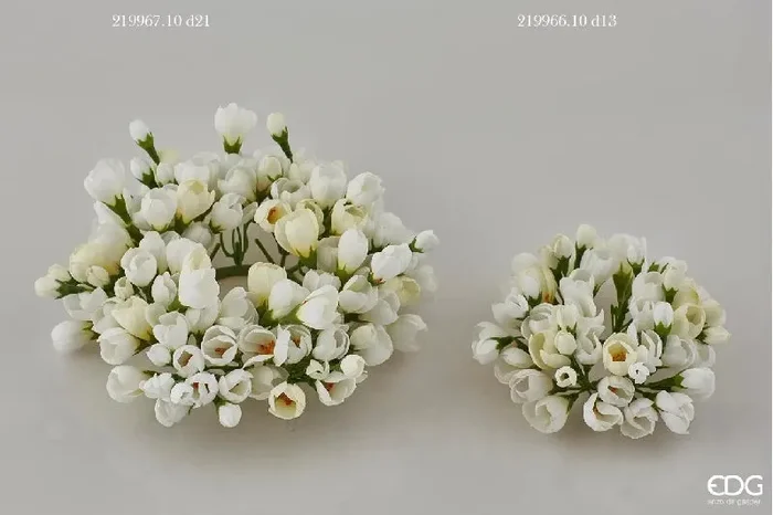 EDG Enzo De Gasperi Portacandela Corona Crocus-Mix D 13 Cm Int. 3,5 Cm Bianco Vendita online - immagine 3