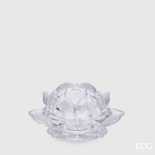 EDG Enzo De Gasperi Portacandela Lotus H4 D10 Naturale Trasparente