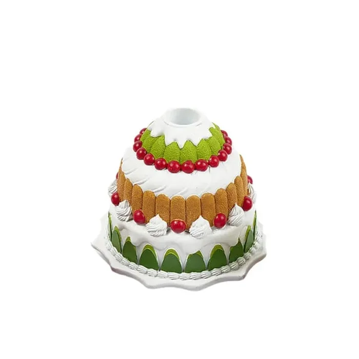 EDG Enzo De Gasperi Portacandela Natale a Forma di Torta H 10 Cm D 12 Cm Ass. Green Red 1 Pz Saldi - immagine 2