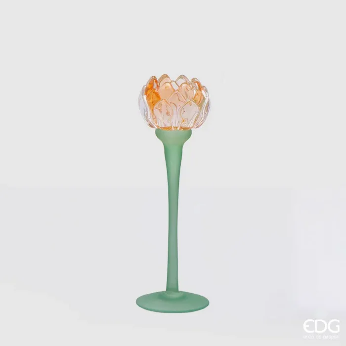 EDG Enzo De Gasperi Portacandela Ninfea H25 cm Arancio Saldi