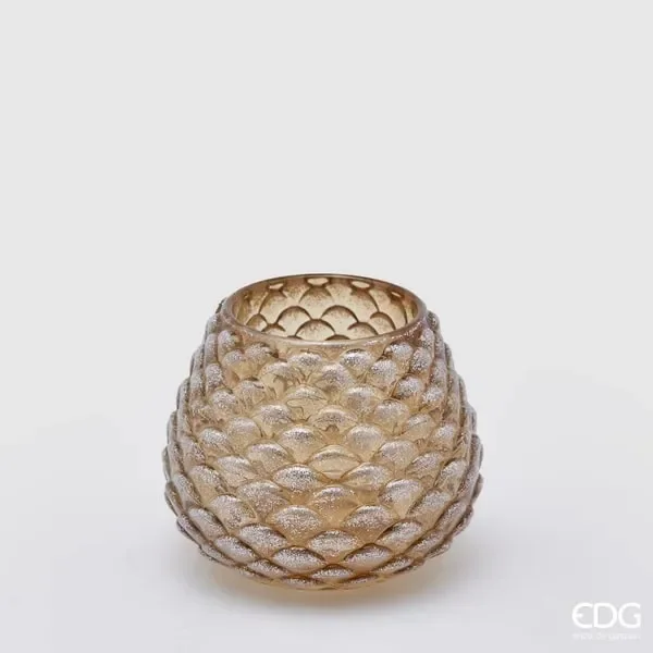 EDG Enzo De Gasperi Portacandela Pigna H6,5 D7,5 Amber
