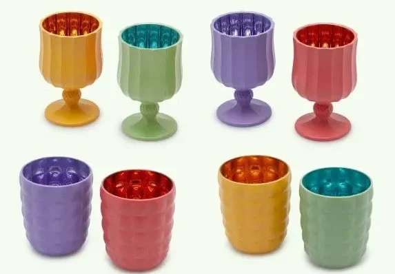 EDG Enzo De Gasperi Portacandela Satin Tumbler H 9,6 Cm D 8 Cm Ass. Vetro Red Violet 1 Pz - immagine 2