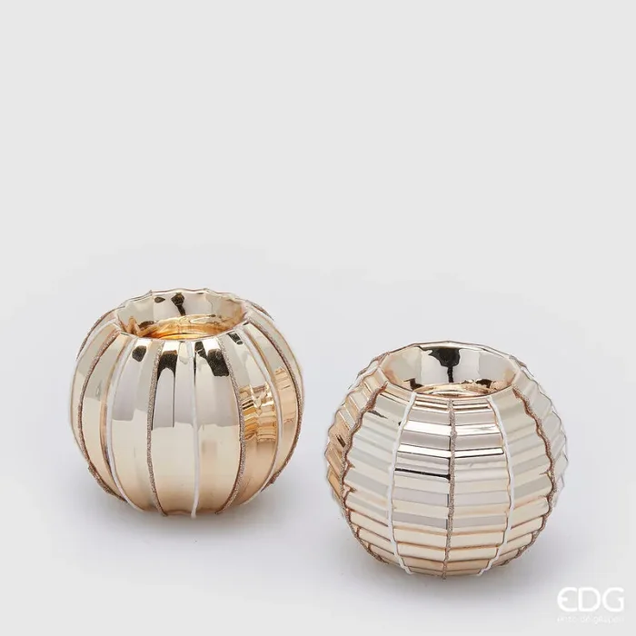 EDG Enzo De Gasperi Portacandela Sfera H 8 Cm D 10 Cm Ass. Gold 1 Pz