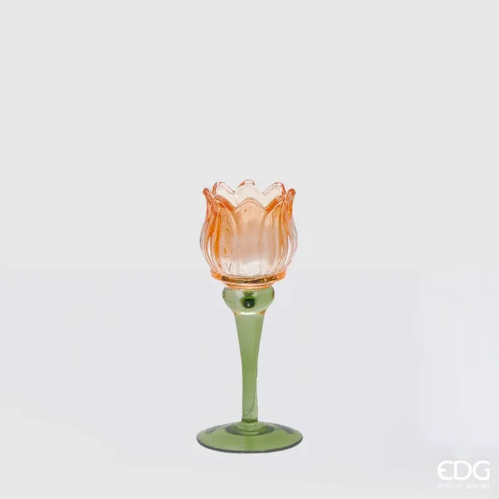 EDG Enzo De Gasperi Portacandela Tulipano H19 cm Arancio