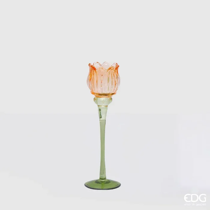 EDG Enzo De Gasperi Portacandela Tulipano H22 cm Arancio