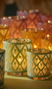 EDG Enzo De Gasperi Portacandela Tulipano Rombi Cilindro H 8 Cm D 7 Cm 4 Ass. Multicolor 1 Pz - immagine 2