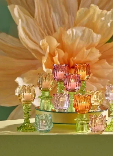 EDG Enzo De Gasperi Portacandela Tulipano Spring H 17,5 Cm D 8 Cm 4 Ass. Multicolor 1 Pz Saldi - immagine 2