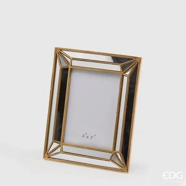 EDG Enzo De Gasperi Portafoto Liberty a Specchio 28 x 23 Cm Colore Oro
