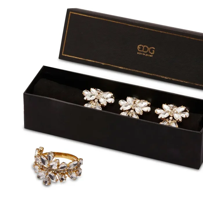 EDG Enzo De Gasperi Portatovaglioli Gemme Mix H4 D4 Conf. Regalo Gold