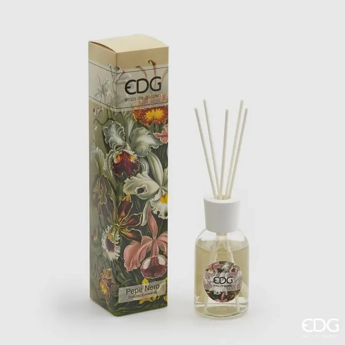 EDG Enzo De Gasperi Profumatore Bottiglia 100 Ml con Bastoncini Black Pepper