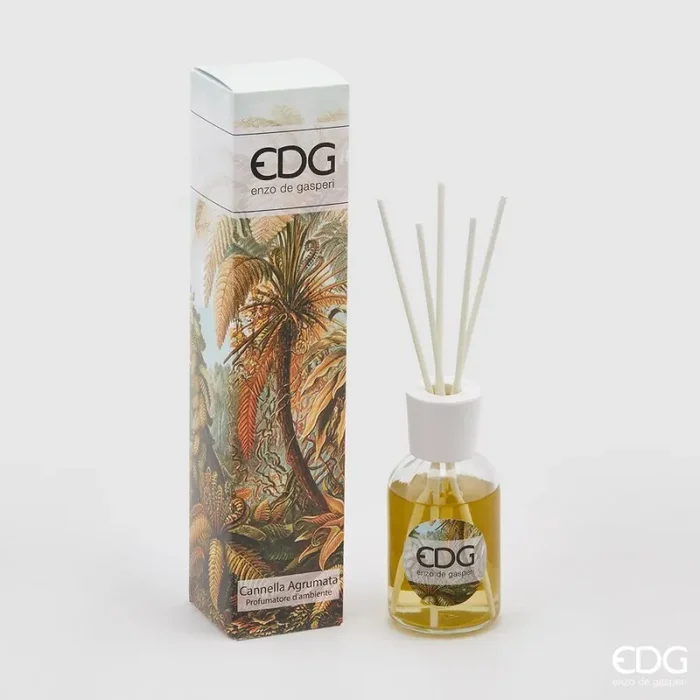 EDG Enzo De Gasperi Profumatore Bottiglia 100 Ml con Bastoncini Cannella Agrumi