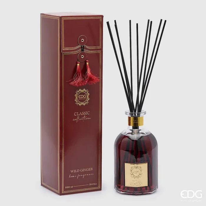 EDG Enzo De Gasperi Profumatore Bottiglia Classic 1000 Ml H 22 Cm D 12 Cm Wild Ginger