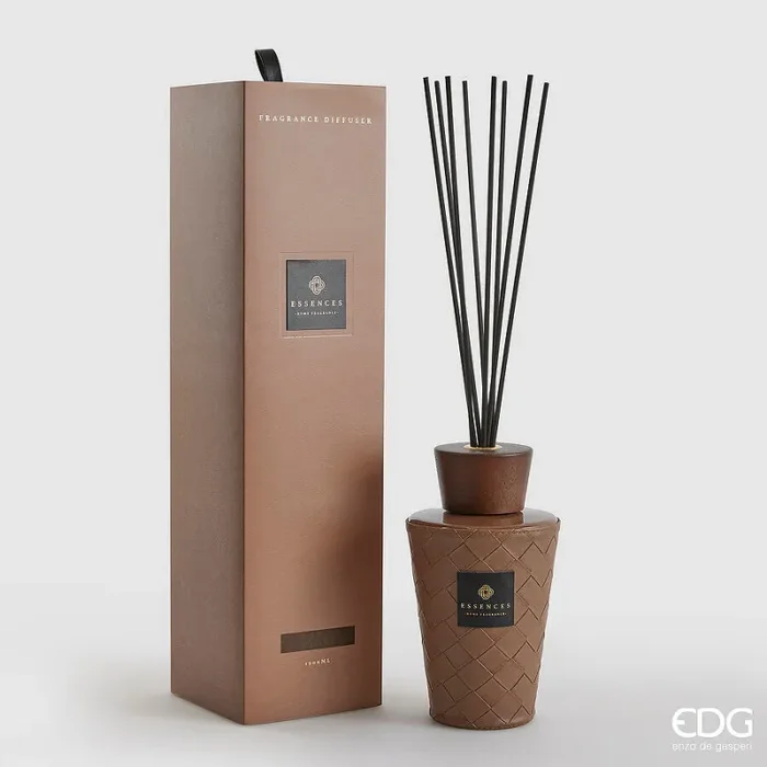 EDG Enzo De Gasperi Profumatore Bottiglia Cuir 1.000 Ml H 22 Cm Tonka Clove Scatola Regalo