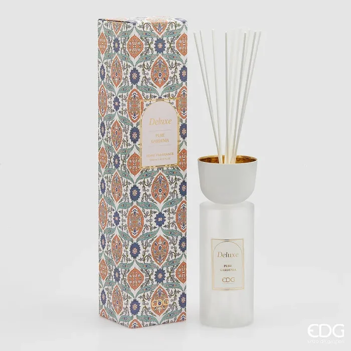 EDG Enzo De Gasperi Profumatore Bottiglia Deluxe 1.200 Ml H 30 Cm D 11 Cm Pure Gardenia Scatola Regalo