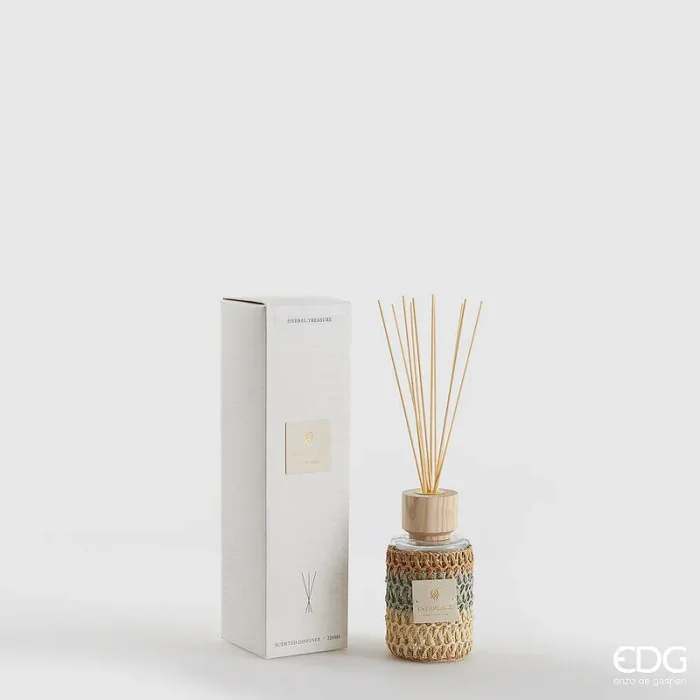 EDG Enzo De Gasperi Profumatore Bottiglia Embrace 220 Ml H 14 Cm Herbal Treasure Scatola Regalo