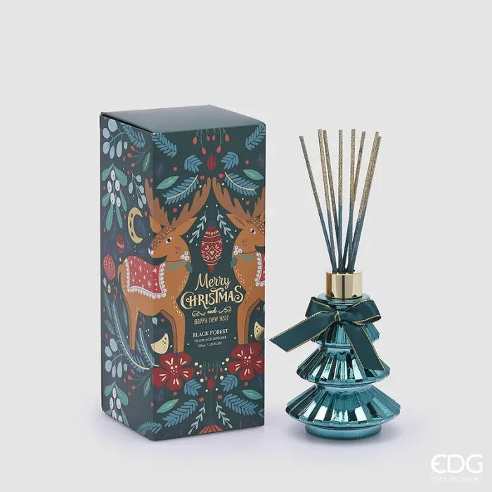 EDG Enzo De Gasperi Profumatore Natale Bottiglia Joyful Pino 170 Ml H 13,5 Cm Black Forest