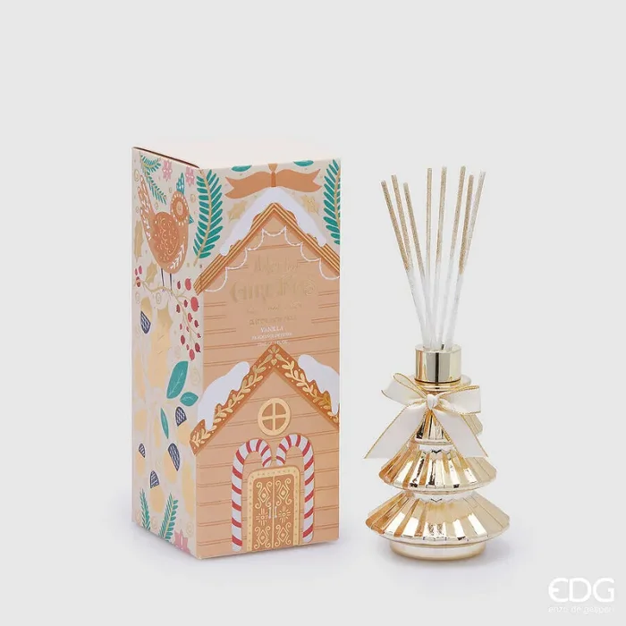 EDG Enzo De Gasperi Profumatore Natale Bottiglia Joyful Pino 170 Ml H 13,5 Cm Black Vanilla