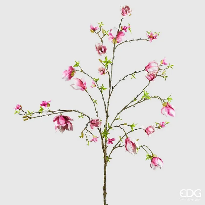 EDG Enzo De Gasperi Ramo Magnolia Jumbo Artificiale H 180 Cm Dark Pink