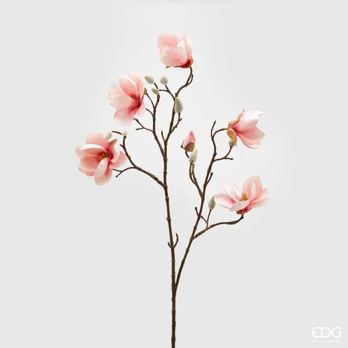 EDG Enzo De Gasperi Ramo Magnolia Stellata Artificiale H 80 Cm Pink