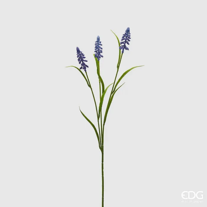 EDG Enzo De Gasperi Ramo Muscari Artificiale con 3 Fiori H 59 Cm Lavender