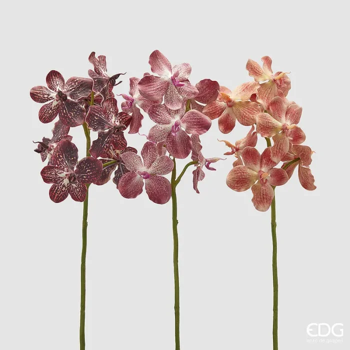 EDG Enzo De Gasperi Ramo Orchidea Vanda Artificiale H 70 Cm Ass. Orange Mix 1 Pz
