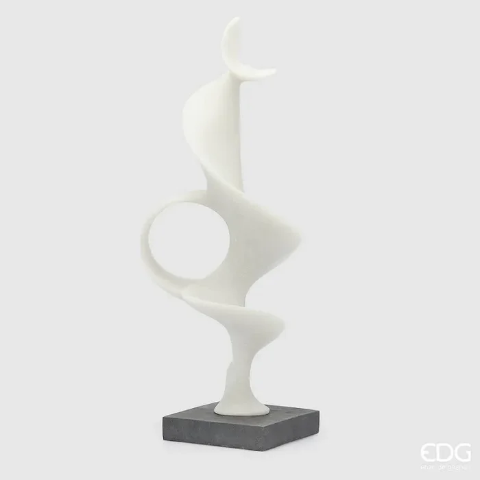 EDG Enzo De Gasperi Scultura Fluid Design con Base H 70 Cm L 19 Cm L 19 Cm Ivory